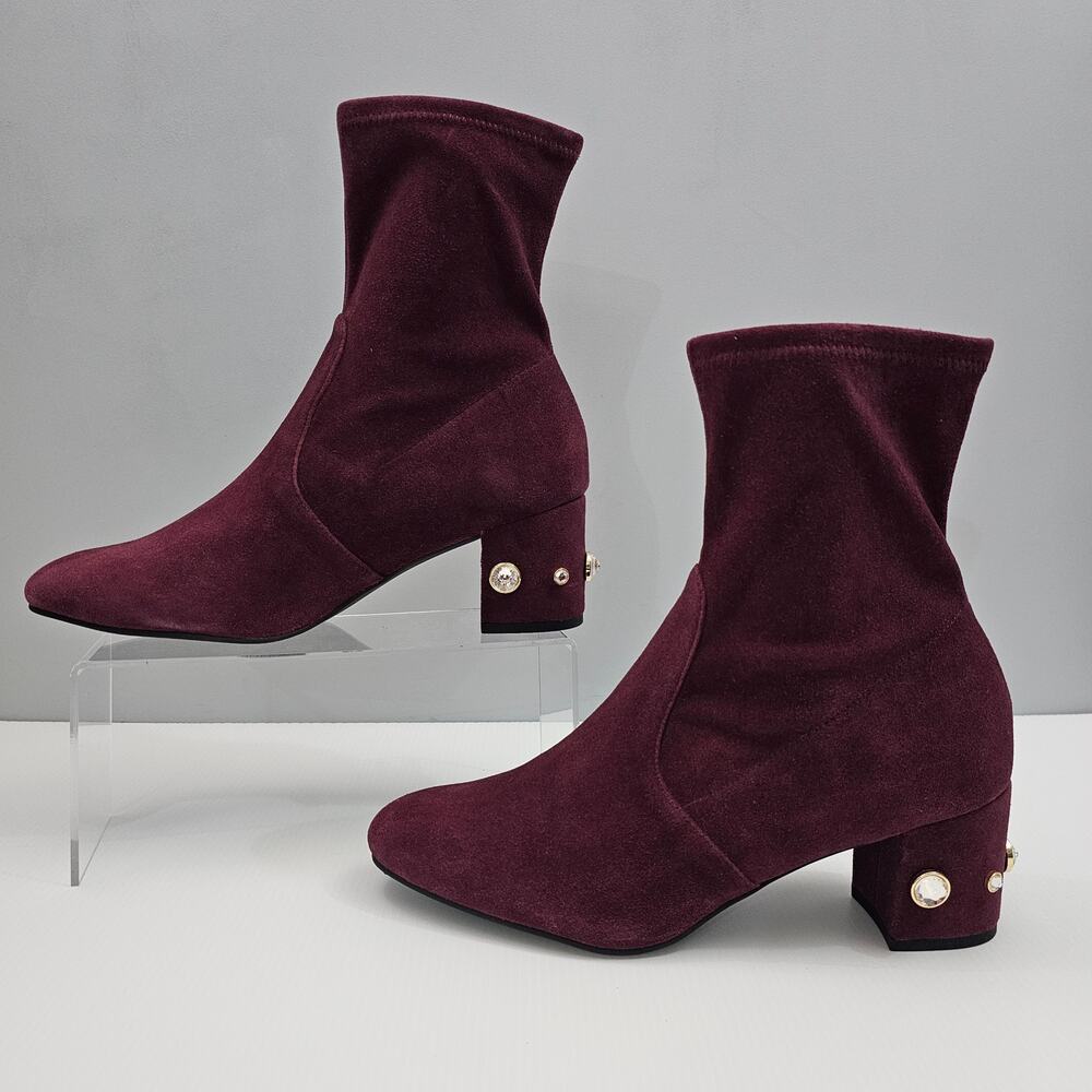 Stuart Weitzman Allshine Ankle Bootie Size 9 Wine… - image 2
